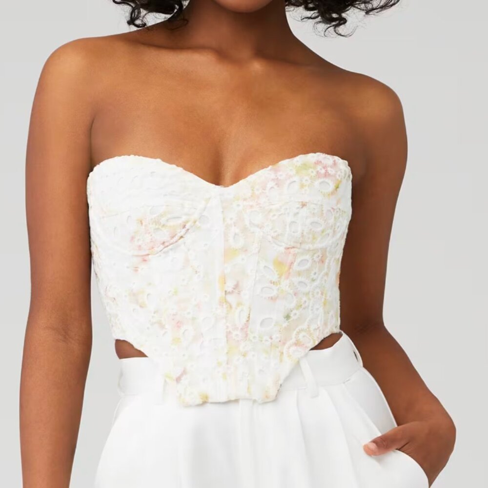 🌸 Lila Bardot Floral Lace Bustier Top - XL 🌸 - Picture 10 of 11